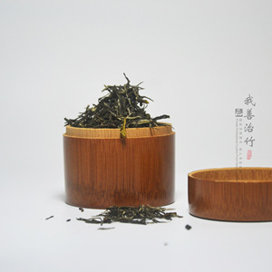 <b>Bamboo</b> Tea Caddy Small Portable Travel Storage <b>Container</b> With <b>Bamboo</b> Lid For Tea Preservation Chongqing Made - Product Image 1