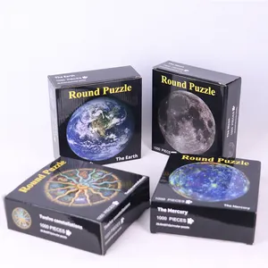 Hot Selling Earth Moon Adult 1000 Pcs Funny Jigsaw Puzzle Game Gift Educational Toys Round Jigsaw Game Portable Puzzle