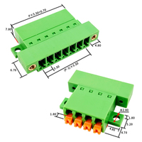 Bloque de terminales con abrazadera de resorte de perfil bajo con brida para montaje en panel, paso de 3.50mm - Conector en línea macho-hembra sin soldadura 2-24P