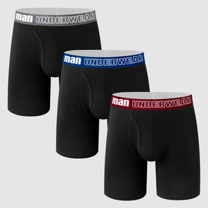 Wholesale Men <b>Boxer</b> Brief Underwear Long Leg Grey Private Label Dual Pouch Manufacturers Cotton Men's Briefs and <b>Boxers</b> - Product Image 2