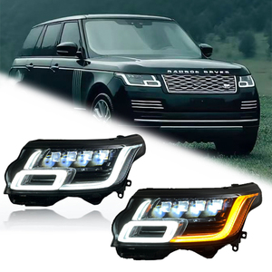 Faros Delanteros LED Modificados con Matriz de Lentes Plug and Play para Range Rover Vogue 2014-2017, Sistema de Iluminación DRL con Intermitentes - Product Image 1
