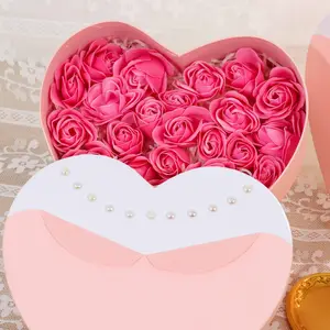 Caixa de flores de luxo com logotipo personalizado em forma de coração para o Dia dos Namorados, Dia das Mães, Casamento, aniversário, Caixa de presente