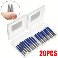 20 pièces Fraise conique à extrémité plate en carbure de tungstène, queue de 3,175 mm, pour découpe et gravure de métal, outil de fraisage CNC OEM