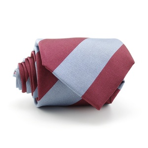 Cravate personnalisée pour hommes en gros de Chine Bonne chance Cravate d'affaires bleu poussiéreux bordeaux Jacquard tissé 100% <span class=keywords><strong>Repp</strong></span> soie rayure Cravate pour hommes - Product Image 4