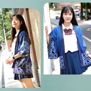 Individuelle japanische Samurai-Herren asiatische Kleidung Harajuku Kardiganhemd Haori Damen traditioneller Yukata weiblicher Druck Kimono-Hose-Set