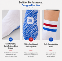 Chaussettes de sport personnalisées en coton pour femmes, antidérapantes, rayées, respirantes, tricotées, pour Pilates, Yoga, Fitness en salle