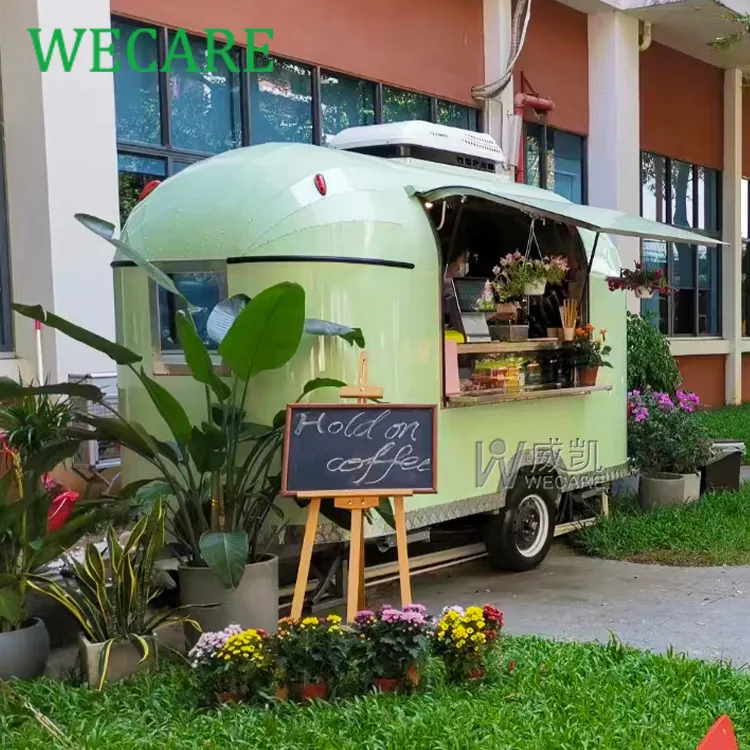 Wecare tùy chỉnh di động nước trái cây bia Thanh kem Trailer Airstream thức ăn nhanh xe tải Burger cà phê phục vụ Trailer đầy đủ trang bị