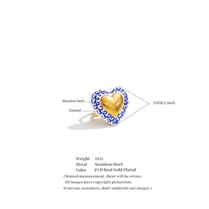 <span class=keywords><strong>Anello</strong></span> JINYOU 5892 in stile cinese con design dipinto a mano, smalto blu e bianco, in porcellana, con <span class=keywords><strong>fiore</strong></span> in acciaio inossidabile, aperto e regolabile. - Product Image 6
