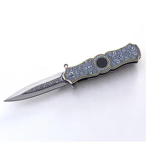 3D baskı titanyum kaplama paslanmaz çelik 3cr1 3 alüminyum sap bıçaklar survival pocket knife