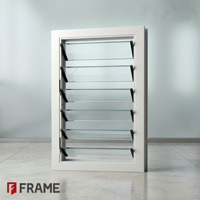 Fenêtre à persiennes en aluminium extrudé, cadre de sécurité, volet anti-tempête, verre, lame en PVC, aluminium, fenêtres à persiennes extérieures