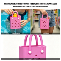 Sac à main personnalisable en EVA imperméable, mini sac fourre-tout portable et léger, avec deux ouvertures, sac de sortie, couleur bonbon, durable