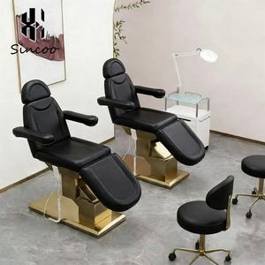 เตียงนวดหน้าไฟฟ้า 4 มอเตอร์ สีดำ สำหรับผู้ผลิตสินค้าหรูหรา เก้าอี้นวดสปา เตียงเสริมความงาม เตียงต่อขนตา - Product Image 2