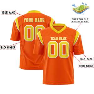 เสื้อฟุตบอลธงชาติแบบสองสี ตัดเย็บตามสั่ง สีส้มทอง พร้อมชื่อและหมายเลขส่วนตัว - Product Image 2