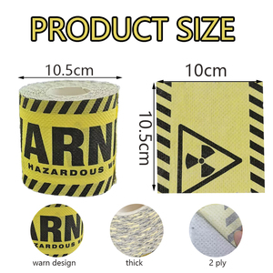 Custom Yellow <strong>Warning</strong> Toilet Roll <strong>Paper</strong> Biodegradable Creative Party Decoration Wholesale Price Toilet <strong>Paper</strong> - Product Image 6