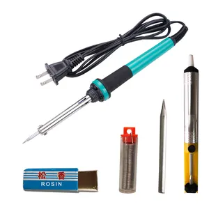 Kit de ferramentas de solda, 30w 110v 220v, ferro de solda elétrico, ponta de ferro de solda de longa duração adequada para uso múltiplo