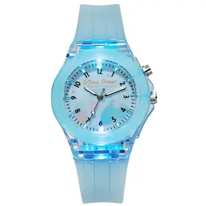 SW142 — montre néon pour enfants, montre gelée de Silicone et Quartz, LED, joli cadeau et lumineux, pour écoliers, nouvelle collection