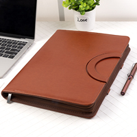 Porte-documents professionnel en cuir A4 portable avec calculatrice intégrée et logo personnalisé pour un usage professionnel