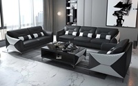 Meubles intelligents personnalisés, canapé d'angle moderne de haute qualité en cuir véritable, 6 places, pour salon