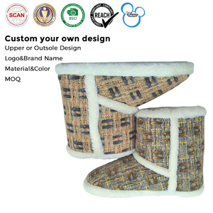Chaussons bottes doublés en fausse fourrure à motif écossais tissé pour femmes, confortables pour l'hiver, vente en gros, MOQ 1000, Distributeur - Product Image 2