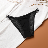 Populaire Trendy Zwarte Lingerie Slips Hollow Out See Through Sexy Kant Transparante Panty Dames Slipje Vrouwen Ondergoed