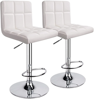 Tabourets de bar modernes carrés pivotants en cuir réglables pour café, restaurant, comptoir de cuisine – Chaise de bar pivotante à hauteur réglable pour salle à manger