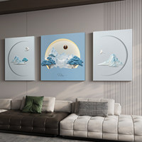 Peinture décorative moderne de luxe léger, créative, montagne, arbre, oiseau, élégante, haut de gamme, salon, canapé, fond de mur