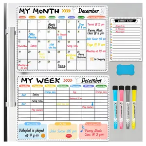 Magnetic Monthly Calendar Dry Erase Planner Chore Chart Whiteboard Fridge Magnet