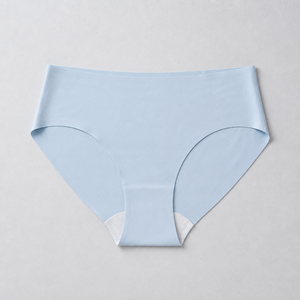 <b>Women's</b> Ice-Cool Seamless Panties, One-Piece Bare-Skin Feel Breathable Antibacterial Gusset, Mist Blue Minimalist <b>Briefs</b> - Product Image 5