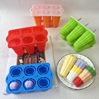 Moules à glace pliants en silicone de 6 pièces sans BPA Moule à glace réutilisable facile à libérer pour faire de la crème glacée une famille faite maison ensemble