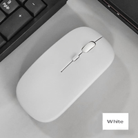 Mouse Gaming Mini Ergonomis Nirkabel Optik USB Super Tipis 1600 DPI Bertenaga Baterai AAA untuk Desktop Tersedia