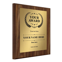 Plaque de récompense en bois MDF brun foncé signe trophée vierge Plaques de certificat en bois pour gravure au laser Technique polie