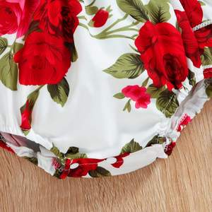 ESSECMBS 2Pz abito estivo per neonate con stampa floreale da principessa elegante da bambina con maniche a volant stile Casual per bambini - Product Image 6