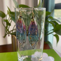 Délicat dégradé papillon aile boucles d'oreilles goutte élégant papillon aile boucles d'oreilles pour femmes accessoire de mode