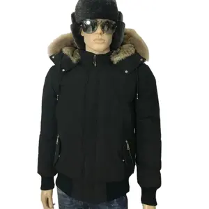 2024 personnalisé hommes oie doudoune en gros Canada Style rembourré Parka grande taille hiver extérieur manteau fermeture éclair impression Polyester