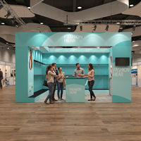 Étagère modulaire personnalisée avec éclairage arrière, design en aluminium, stand d'exposition 6 x 6 pour salon professionnel