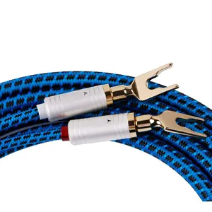 HiFi Audiophile Speaker Cable 1 Pair 12AWG Speaker Wire 10 Feet 12 Gauge Speaker Cable with Gold Plated Banana Plugs OFC