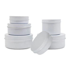 <b>Aluminum</b> Cosmetic Jars Empty Storage <b>Containers</b> with Screw Cap 5g-60g Silver Black Gold Customizable Colors - Product Image 1