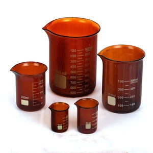 4 लैब सभी विनिर्देशों पूर्ण ऊंचाई बोरोसिलिकेट ब्राउन ग्लास बीकर - Product Image 4