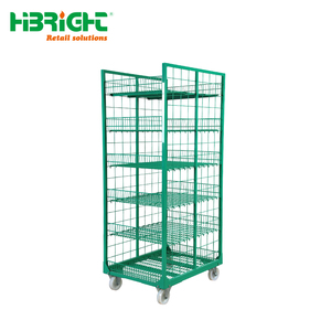 Heavy Duty Industrial Logistics Trolley Metal Wire Mesh Cage <b>Cart</b> with Wheels for Warehouse and Factory - Product Image 6