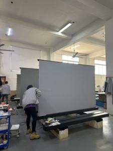 2025 Новый электрический экран из ПВХ, черный тканевый проектор с дистанционным подъёмом пола, проекционный экран 120 дюймов, домашний кинотеатр - Product Image 2