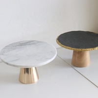 Support à gâteaux en cuivre, taille personnalisée, présentoir à desserts pour fête de mariage, en marbre blanc, pièces