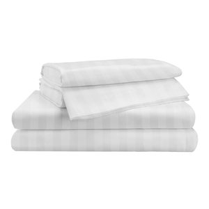 Drap plat en coton personnalisé <span class=keywords><strong>de</strong></span> qualité hôtelière à rayures colorées pour la vente en ligne - Product Image 1