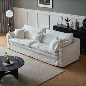 Hiện đại ghế sofa cắt sofa mềm lông xuống đồ nội thất 3 + 2 + 1 phòng khách Ghế Sofa trắng - Product Image 1