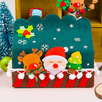 Housse de boîte à mouchoirs en feutre DIY de Noël, boîte à mouchoirs rectangulaire avec ceinture de fixation pour décorations de table, bureau, comptoir, cadeaux pour la maison