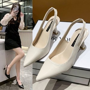 Closed Toe Factory Direct Wholesale Price New French <b>Pointed</b> Summer <b>Light</b> Fashion Women's Work Commuting High Heeled Sandals - Product Image 3