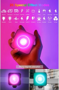 Mini Luz LED RGB para Video, Temperatura de Color Dual (CCT), 3 Modos, 20 Efectos de Escena, Magnética, para Cámara DSLR y <span class=keywords><strong>Teléfono</strong></span>, Trípode, Vlog - Product Image 4