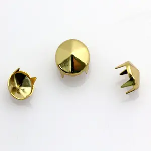 Popular 10mm Brass Conical Studs Punk Spike Studs Rivet für Leather produkte Shoes Bags