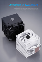 Refroidisseur de processeur en aluminium SNOWMAN MT660 2FANS 120MM PWM avec 6 caloducs pour boîtier d'ordinateur AM5/AM4, faible bruit 25 dB(A)