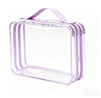 Sac cosmétique portable OEM personnalisé en Oxford à 200 compartiments avec fenêtre transparente en PVC, support pour pinceaux de maquillage 2026, organisateur de maquillage de vanité