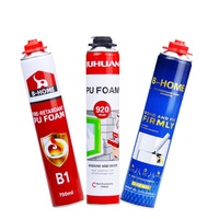 Mousse de polyuréthane 750 ml, adhésif en polyuréthane en spray, mousse PU pour fenêtres, portes, cadres